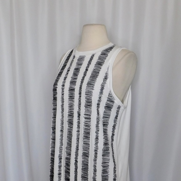 3. 1 PHILLIP LIM Scribble Stitch Embroidered Tank White Black Sleeveless Small - Picture 8 of 16